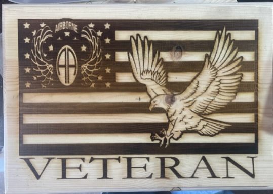 Personalized Eagle Vet Flag