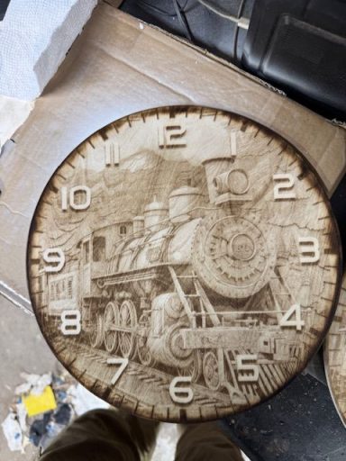 Wood Train Clock